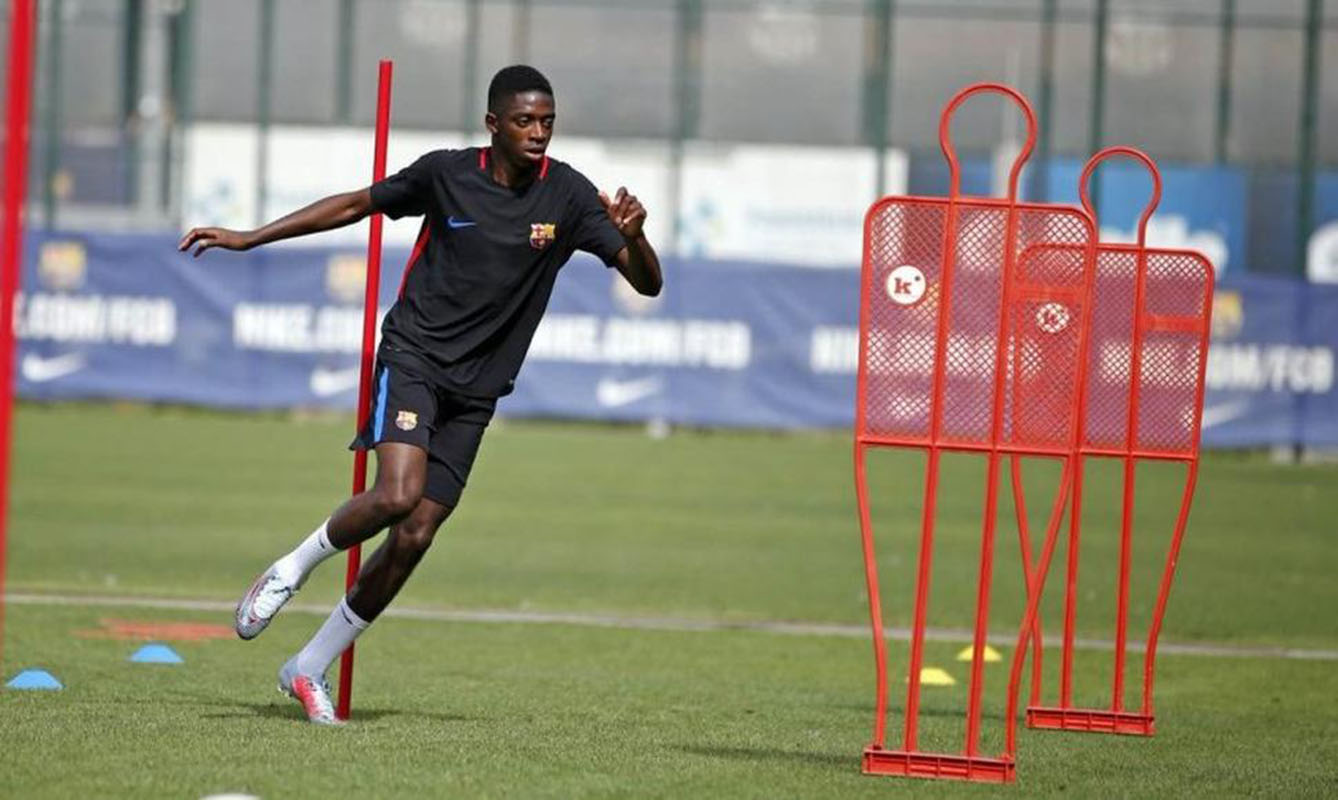 Dembélé retoma parcialmente el entrenamiento