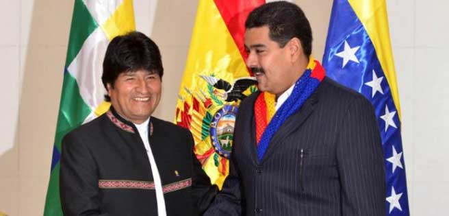 Evo Morales celebra la candidatura de Nicolás Maduro y augura su triunfo