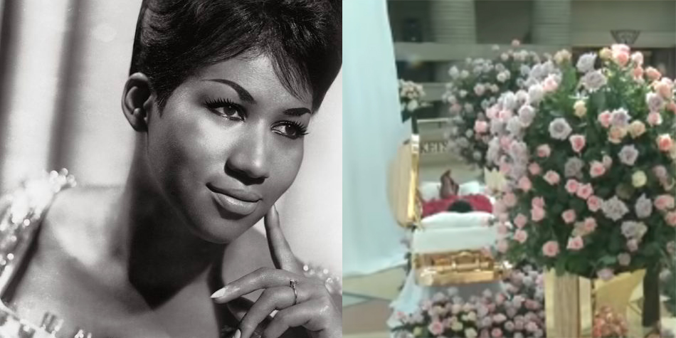 ataúd Aretha Franklin abierto cuerpo