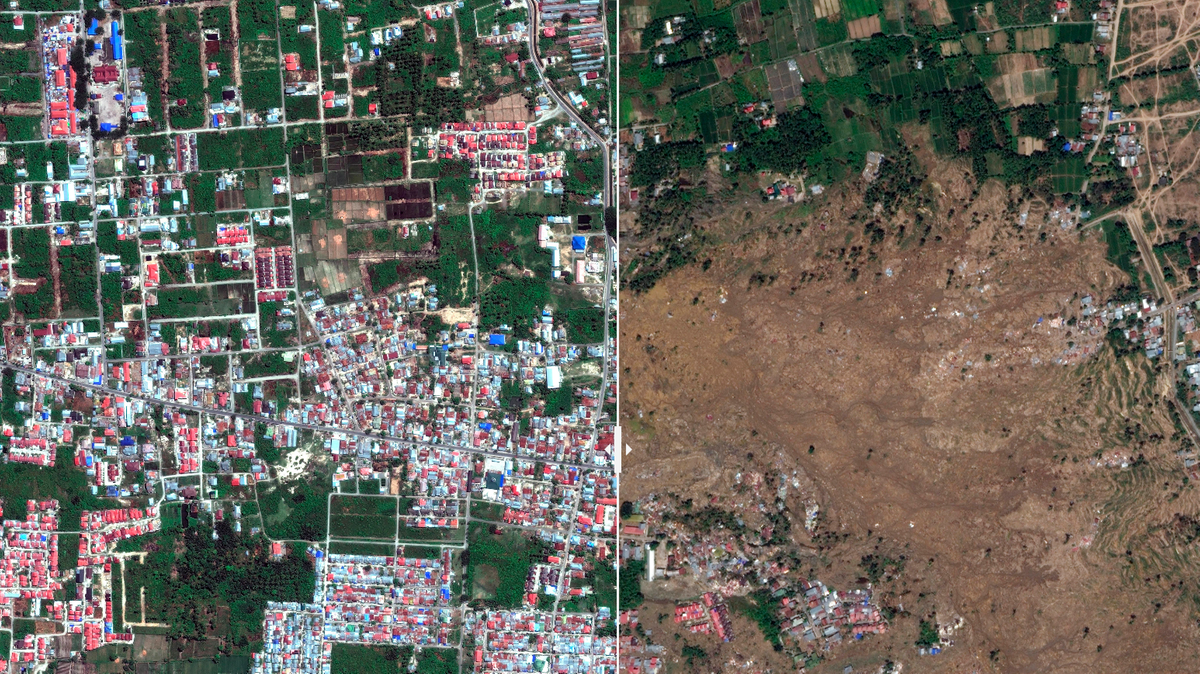 Indonesia Video satélite tsunami terremoto