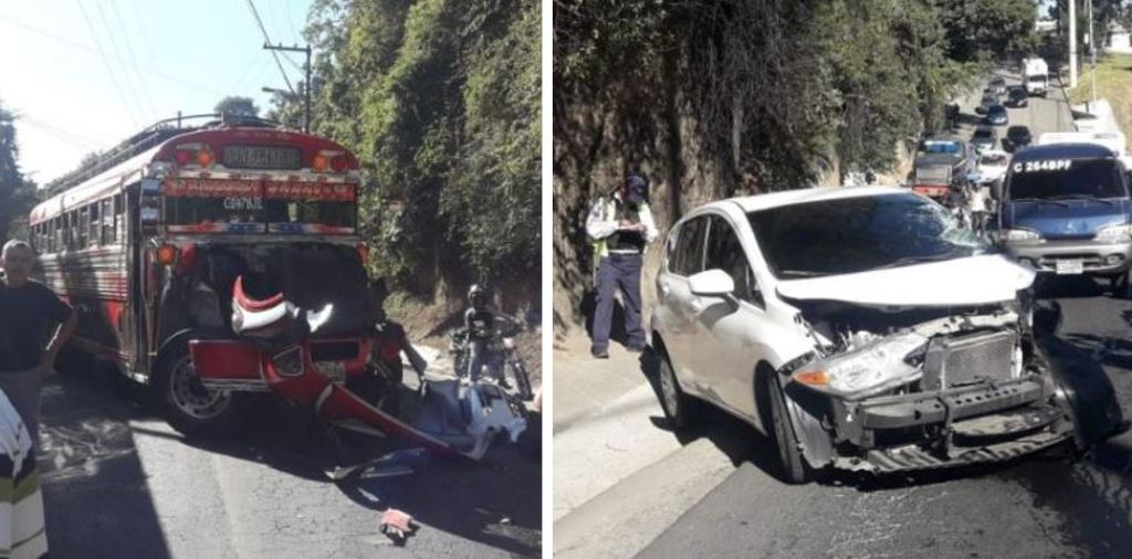 San Juan Sacatepéquez fuerte colisión herido tráfico 8 noviembre 2018