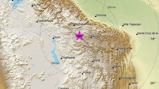 Un terremoto de 6,3 sacude el centro de Bolivia