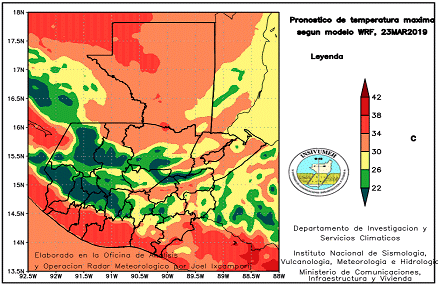 Temperaturas cálidas en el territorio guatemalteco. Foto: Insivumeh.