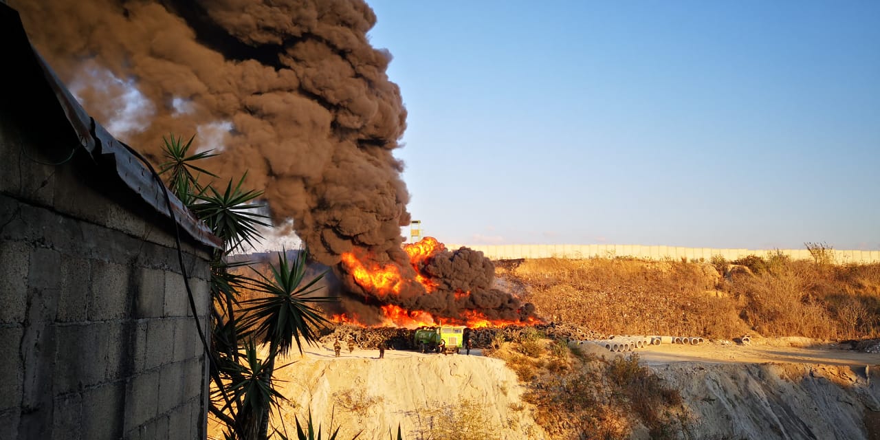 Incendio en el basurero de la zona 3. Foto: Julio López.