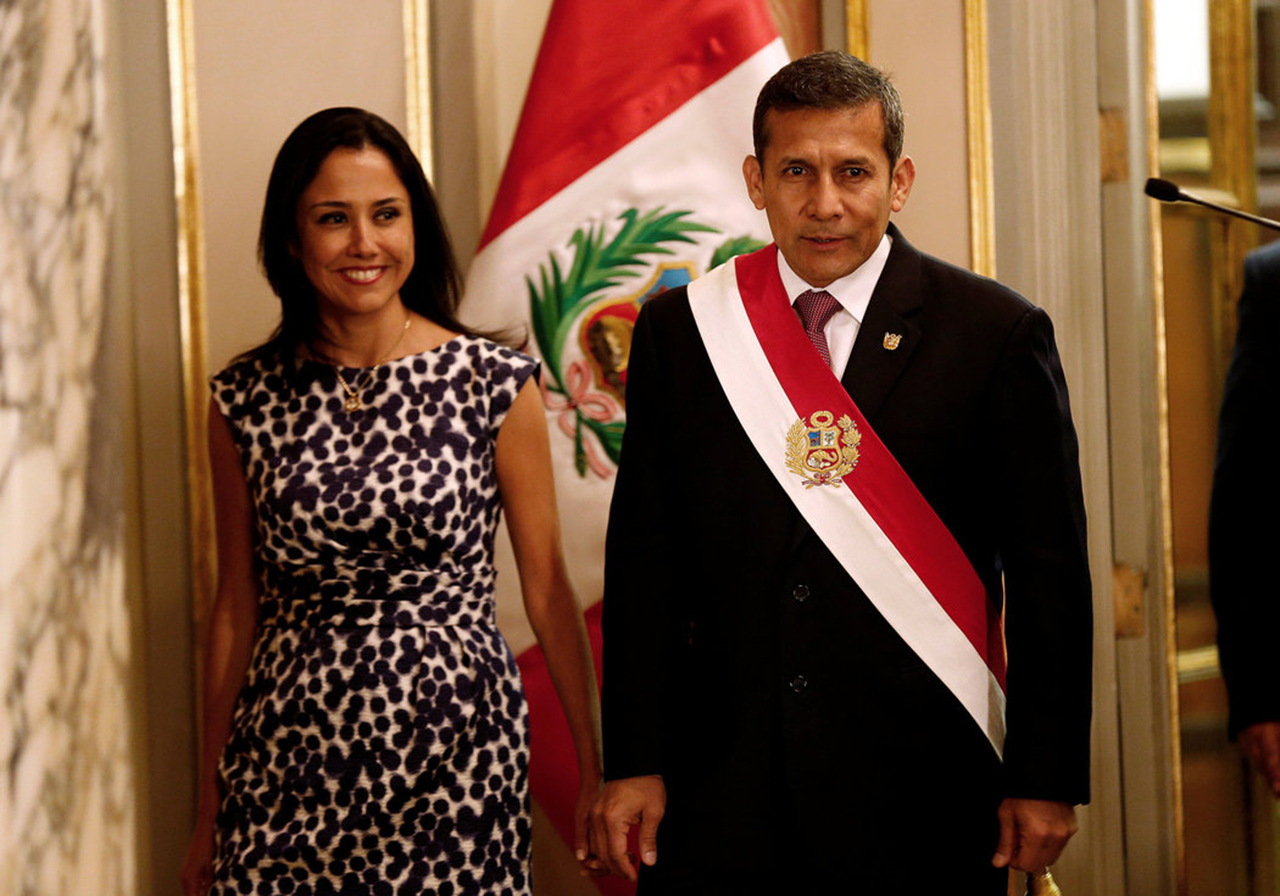 El expresidente de Perú Ollanta Humala (2011-2016) y su esposa, Nadine Heredia