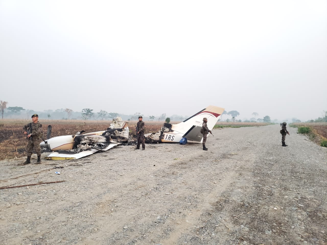 Avioneta incendiada en Alta Verapaz