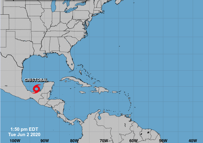 Tormenta tropical Cristóbal se forma en el golfo de México