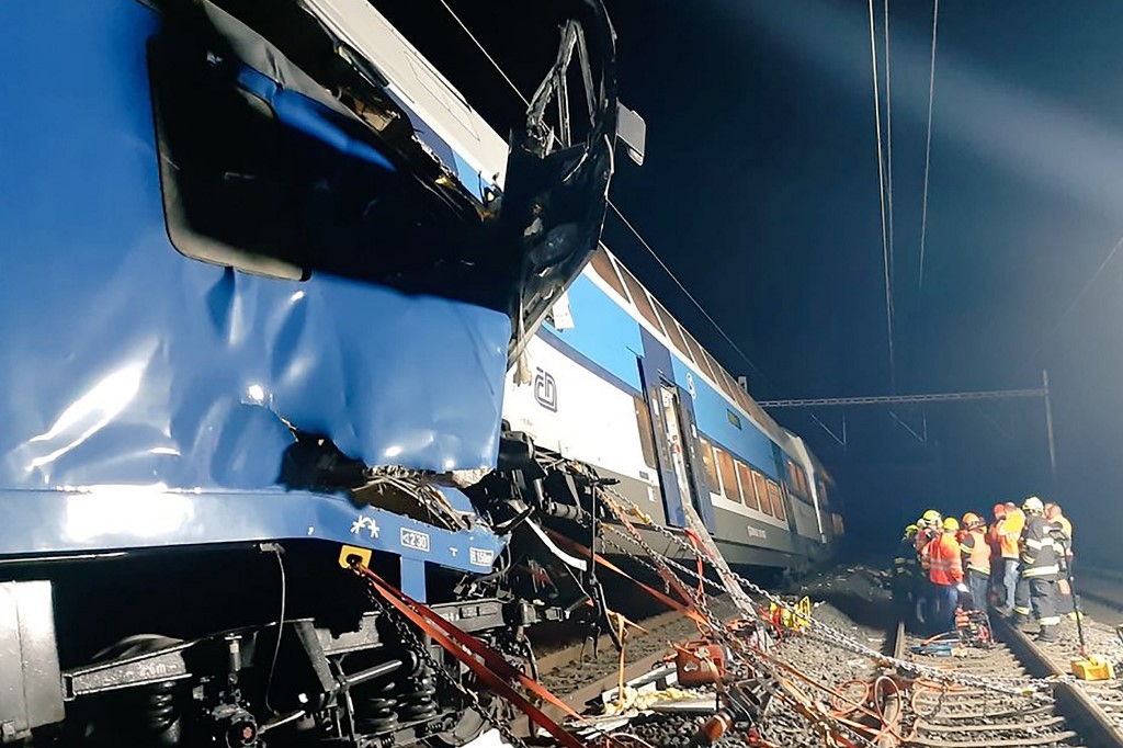 Choque de trenes en Praga