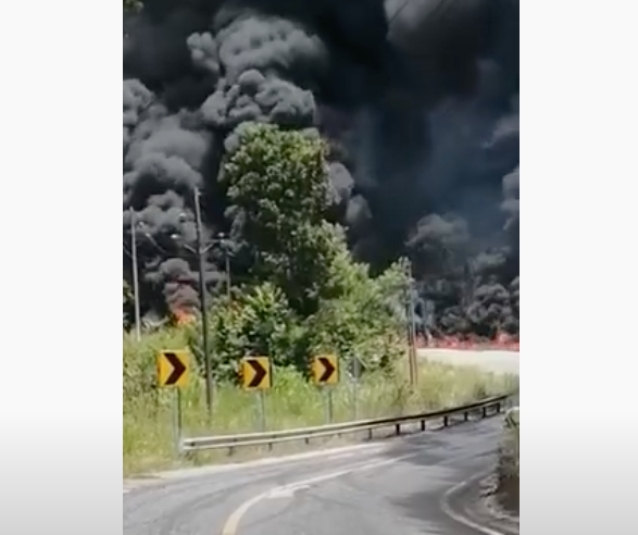 incendio de cisterna en Petén