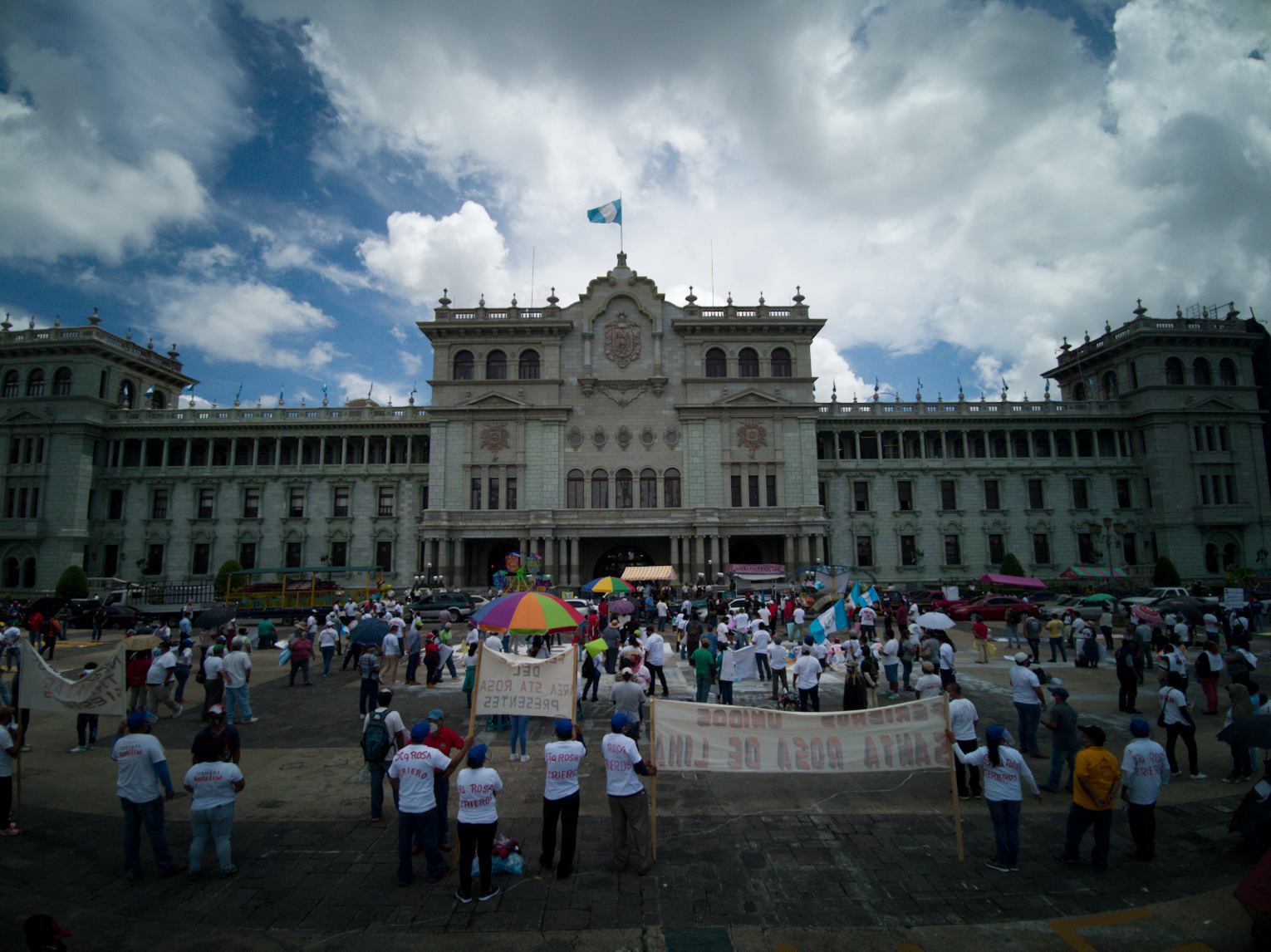 manifestación de trabajadores de ferias para pedir reactivación tras Covid-19