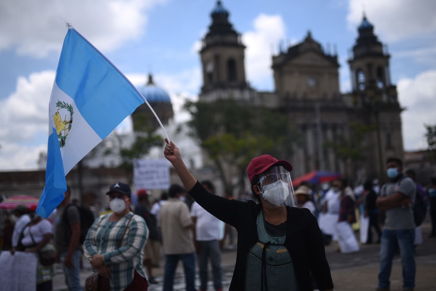 manifestación de trabajadores de ferias para pedir reactivación tras Covid-19