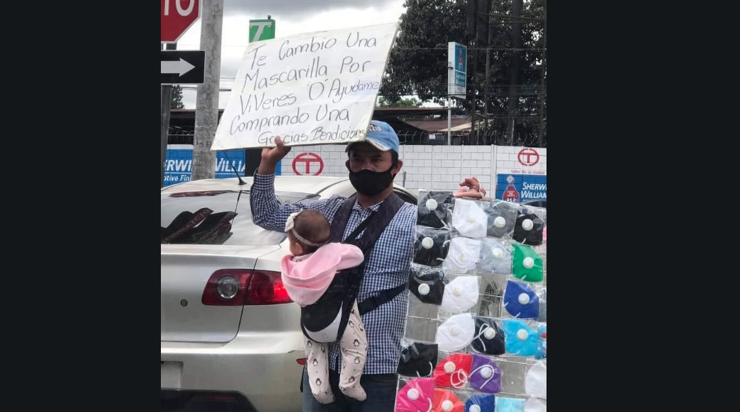 Cambia mascarillas por víveres