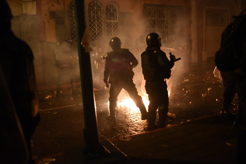 disturbios durante manifestación en el Congreso el 21 de noviembre