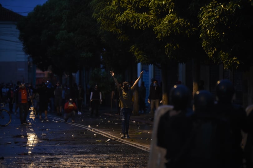 disturbios durante manifestación en el Congreso el 21 de noviembre