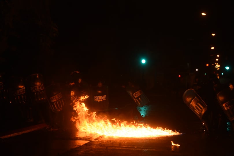 disturbios durante manifestación en el Congreso el 21 de noviembre