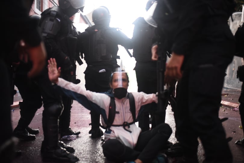 disturbios durante manifestación en el Congreso el 21 de noviembre