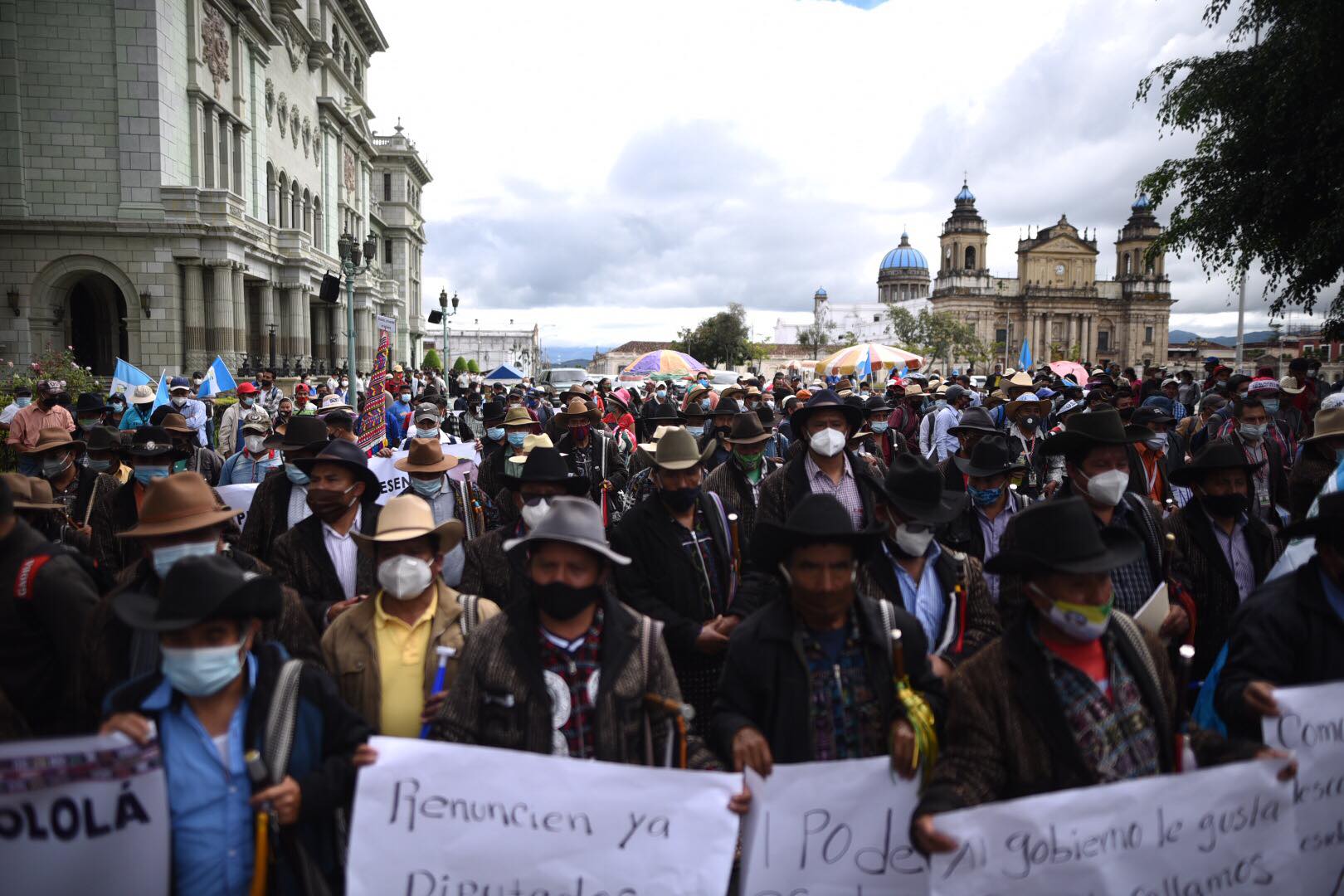 manifestación de los 48 cantones y pueblo Xinka