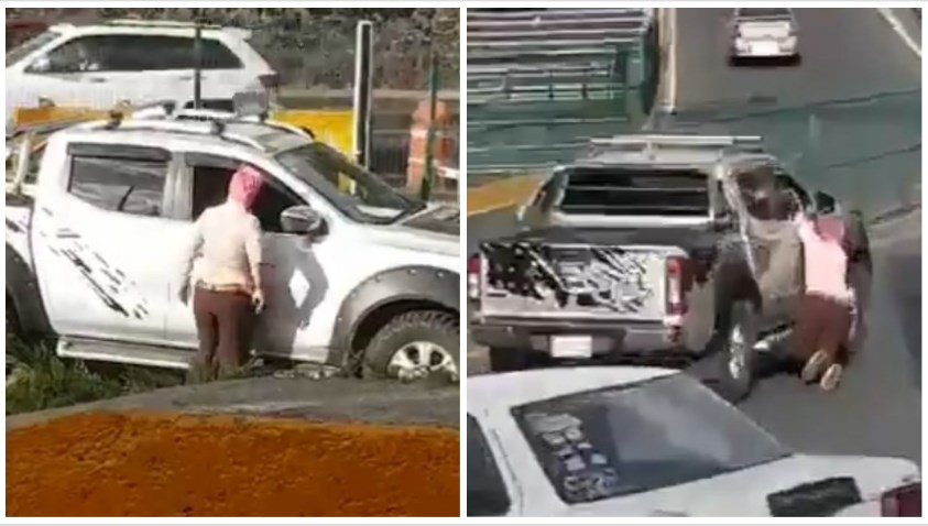 Conductor choca, arrastra a una mujer y huye del lugar