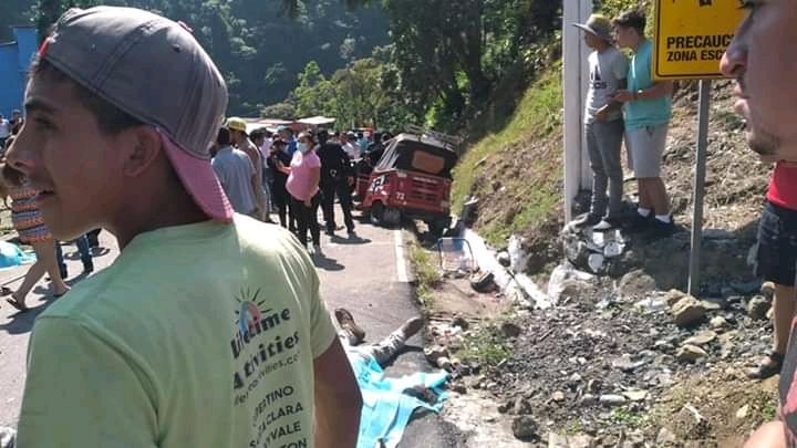 Accidente de tránsito en San Rafael Pie de la Cuesta, en San Marcos.