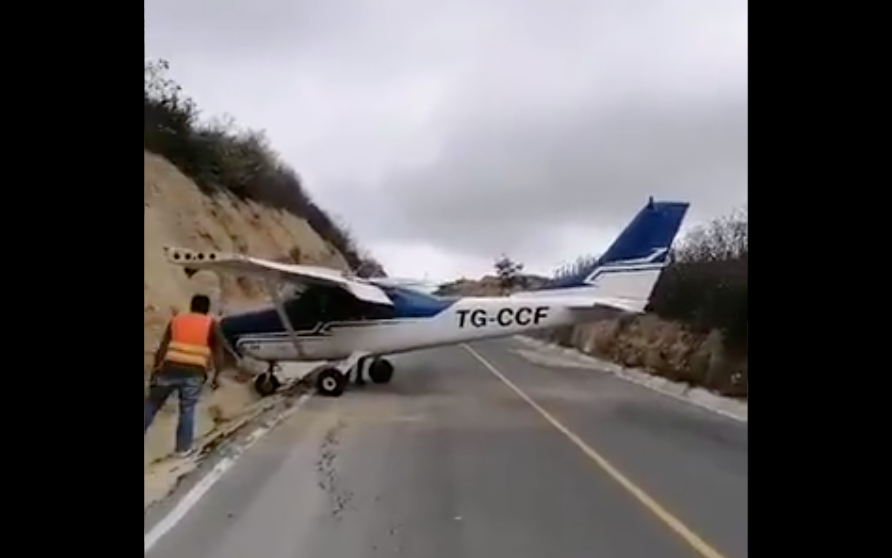 Avioneta aterriza de emergencia en Sacatepéquez