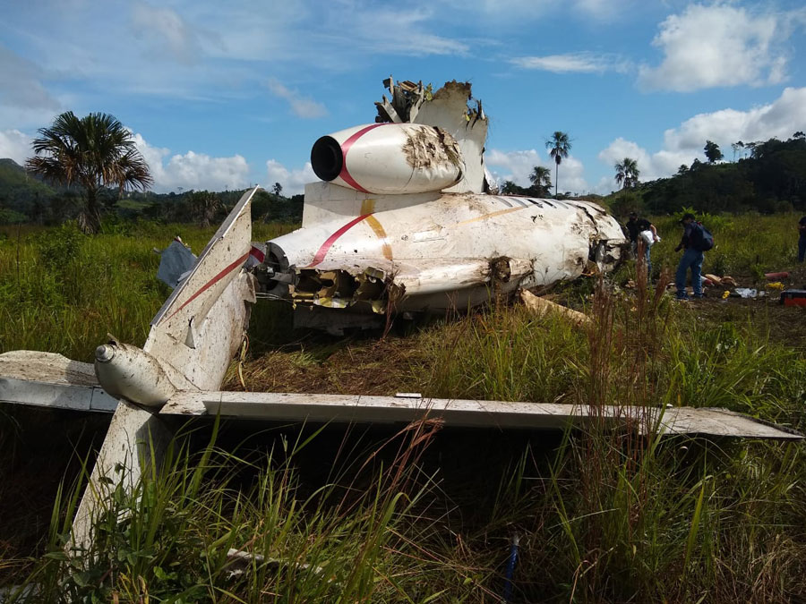 Avioneta accidentada en la Sierra del Lacandón