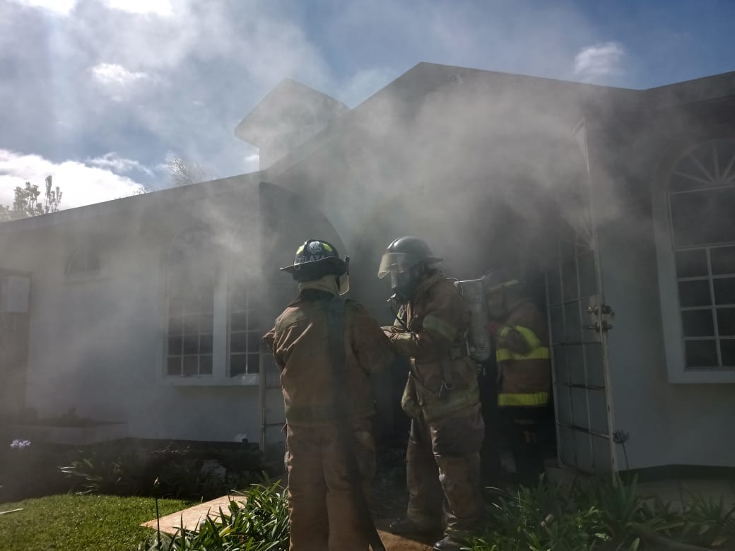 incendio en vivienda de ruta a El Salvador