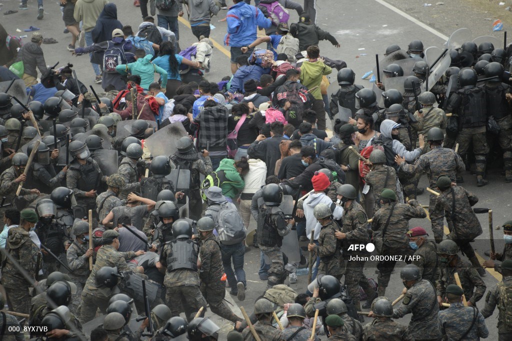 Caravana migrante en Guatemala