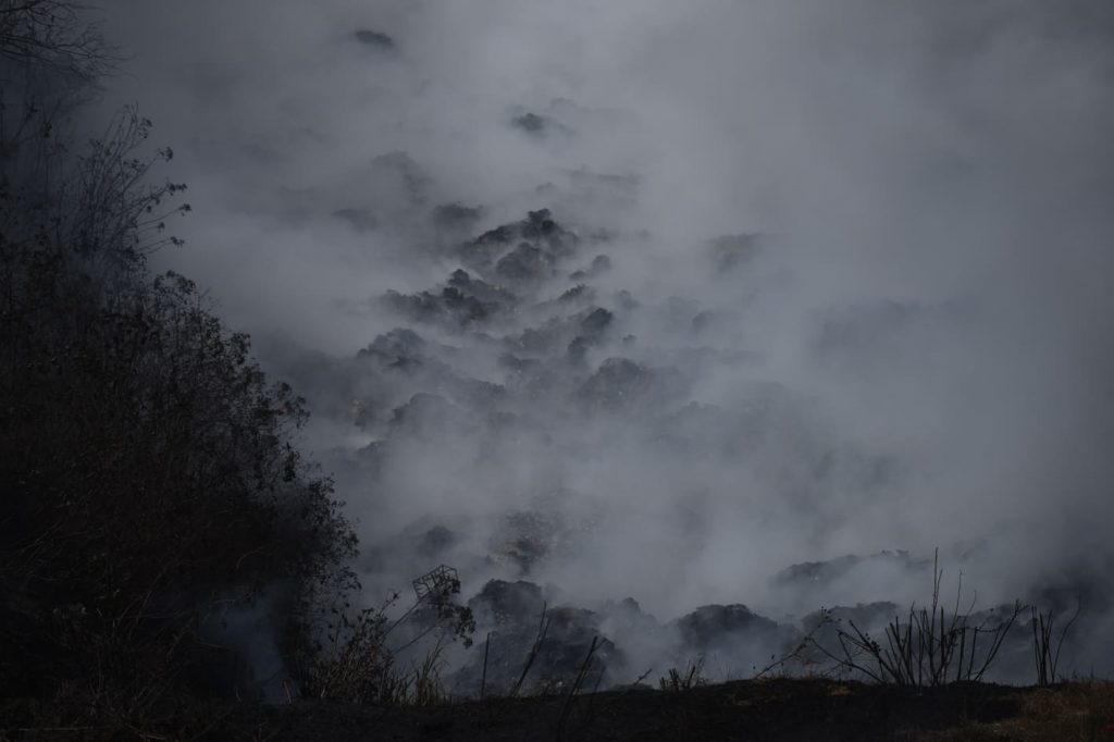 incendio en vertedero de basura de Villa Nueva