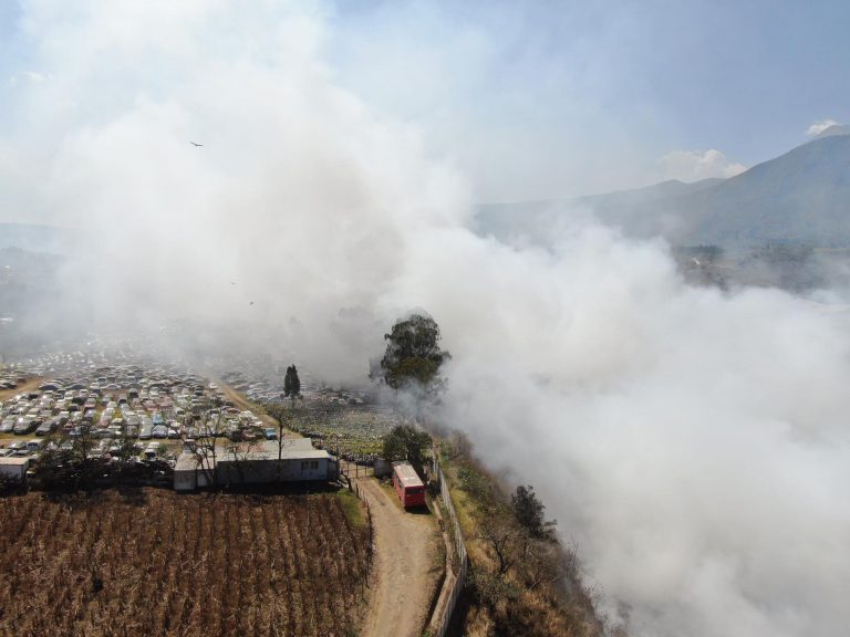 incendio en vertedero de basura de Villa Nueva