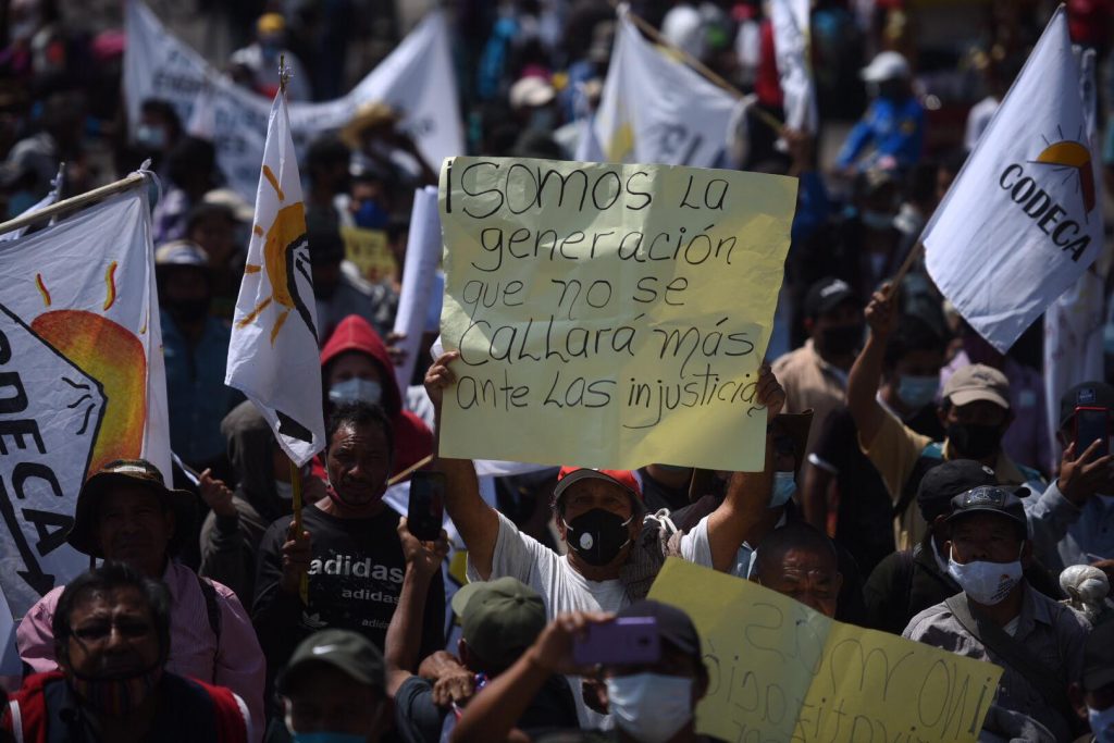 manifestación de Codeca llega a la zona 1