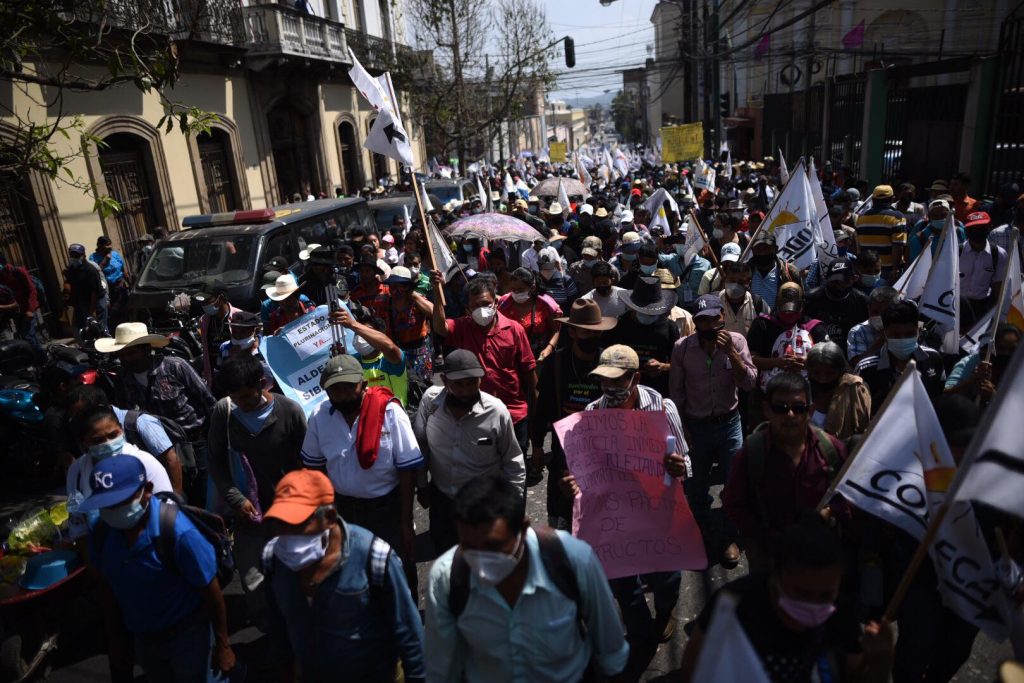 manifestación de Codeca llega a la zona 1