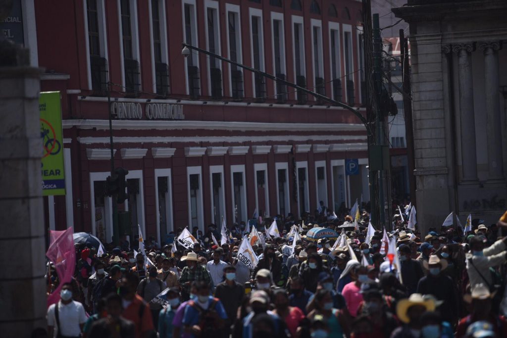 manifestación de Codeca llega a la zona 1