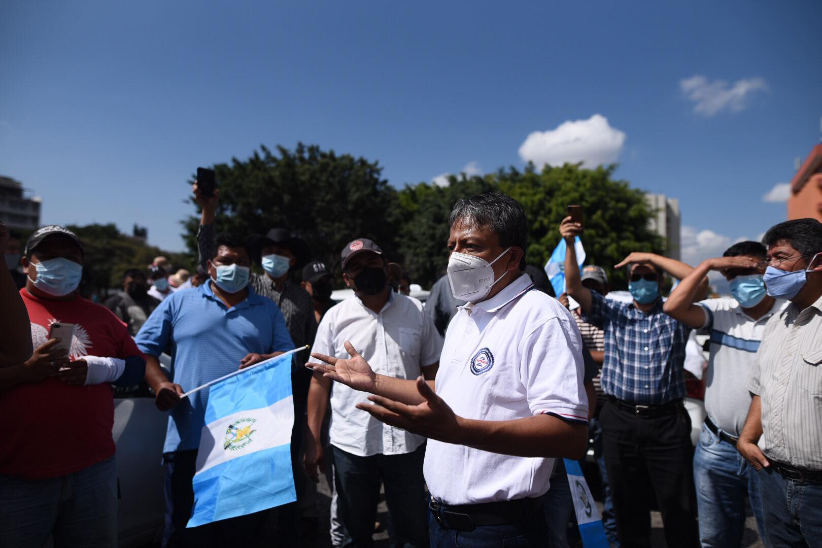 manifestación de taxistas contra pago de seguro en zona 1