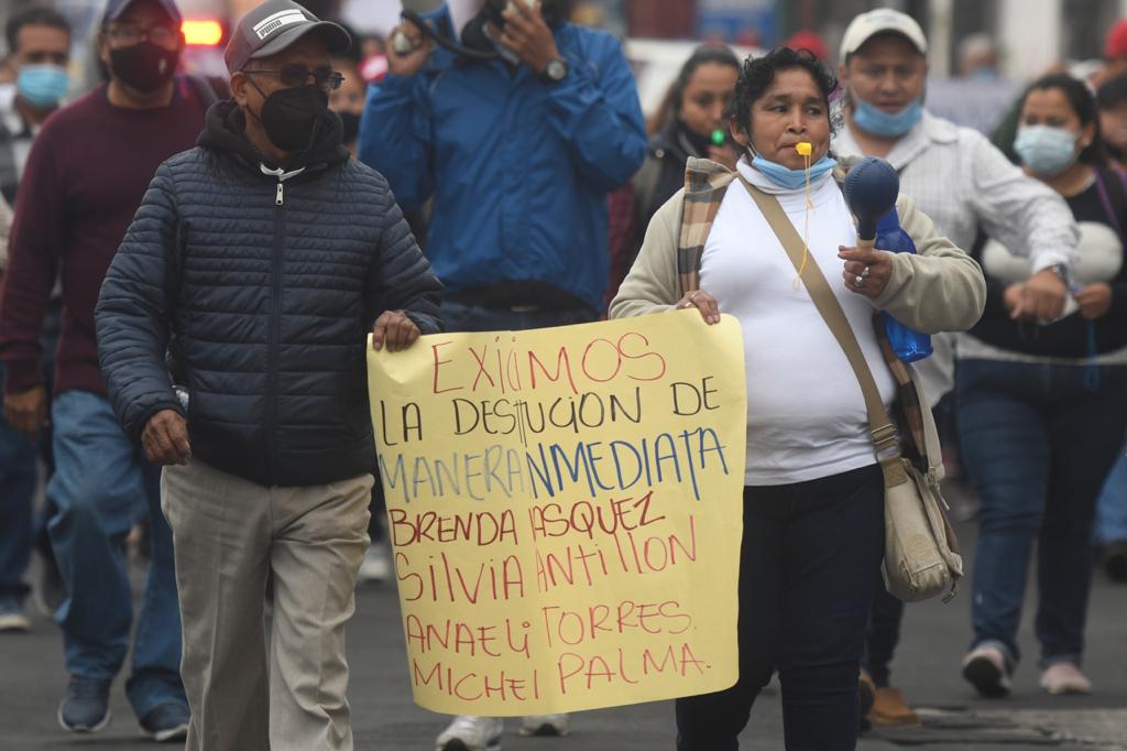 manifestación de trabajadores de la Secretaría de Bienestar Social