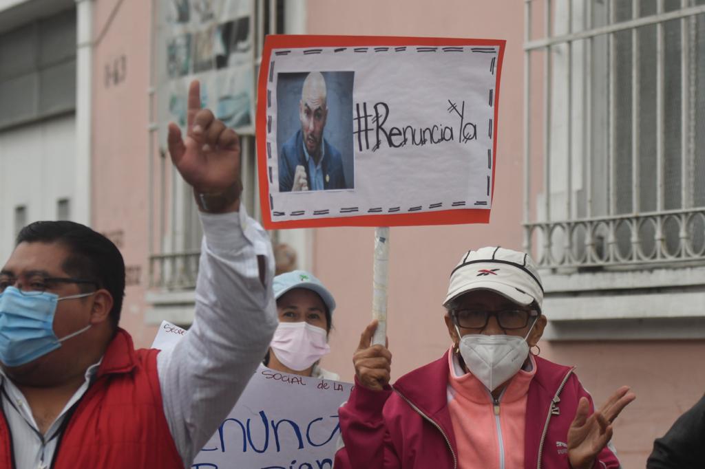 manifestación de trabajadores de la Secretaría de Bienestar Social