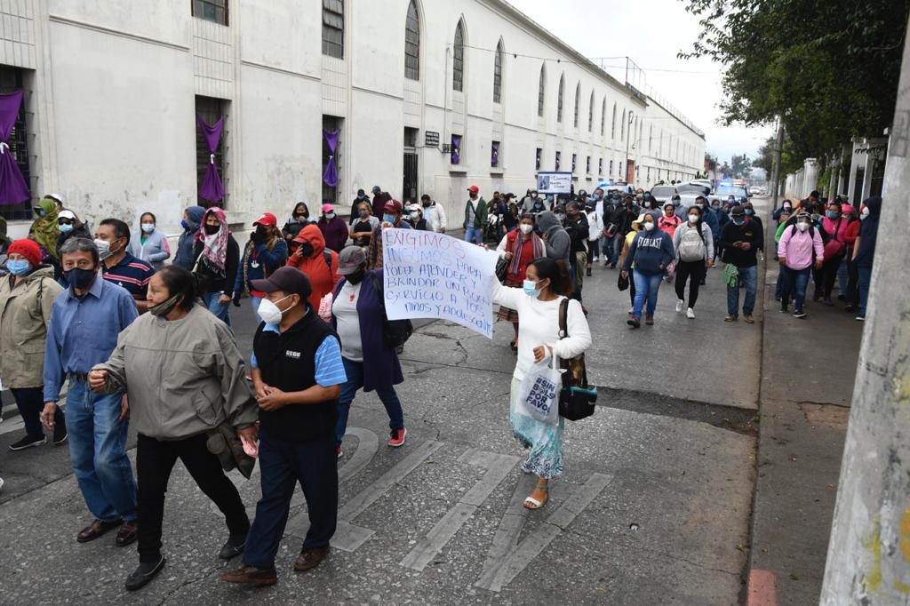 manifestación de trabajadores de la Secretaría de Bienestar Social