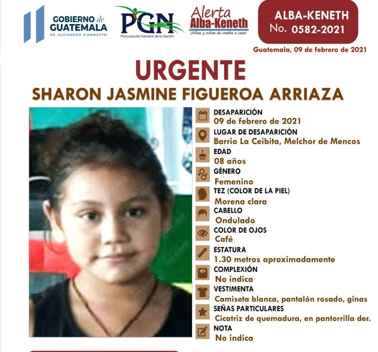 Sharon Figueroa, niña desaparecida en Petén