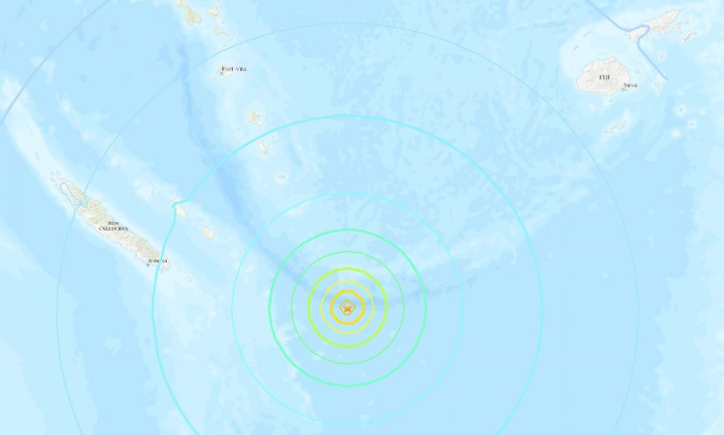 Sismo en el sur del Pacífico