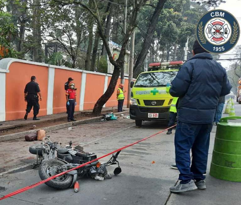 accidente de motocicleta en zona 9