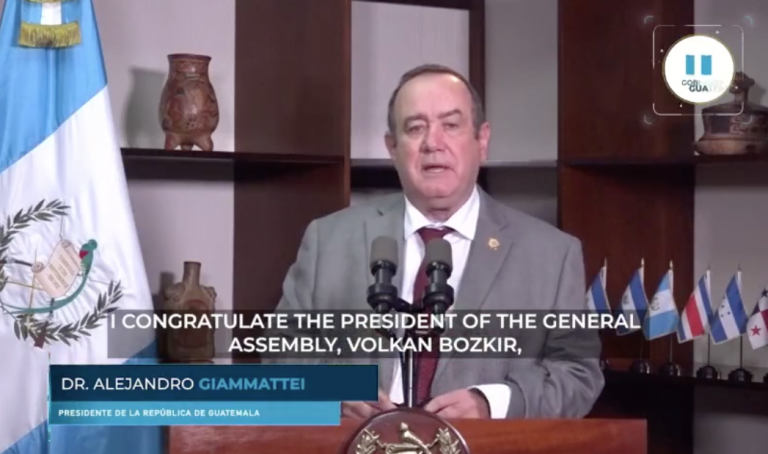 Alejandro Giammattei en sesión de la ONU sobre medidas contra corrupción