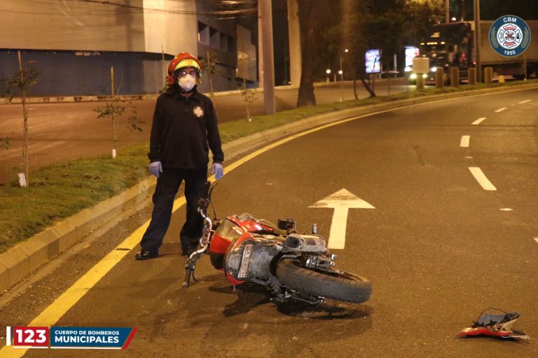 accidente de motocicleta en anillo Periférico