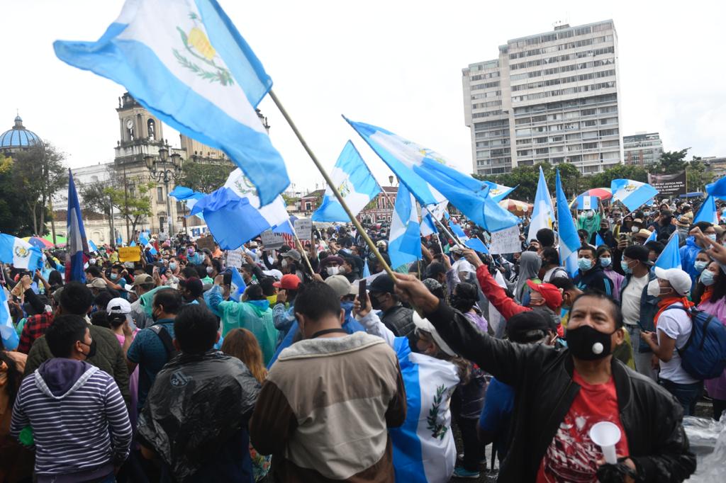 manifestación en plaza de la Constitución por paro nacional del 29 de julio