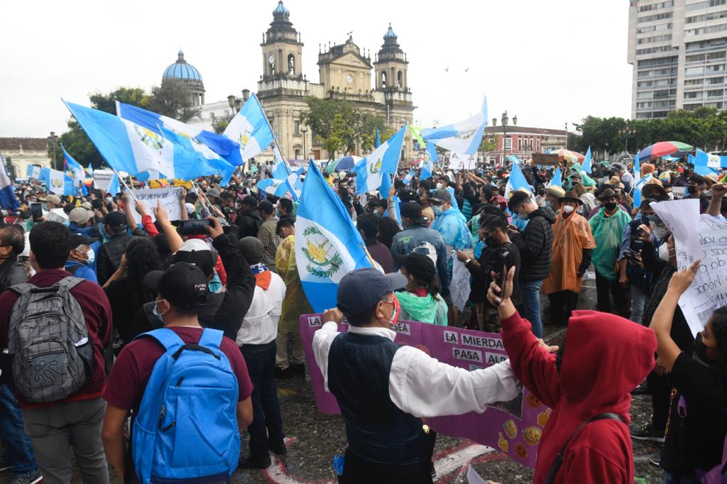 manifestación en plaza de la Constitución por paro nacional del 29 de julio