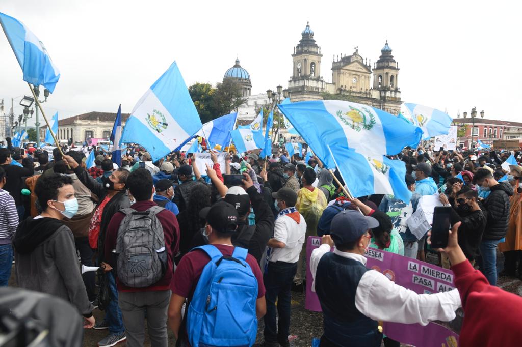 manifestación en plaza de la Constitución por paro nacional del 29 de julio