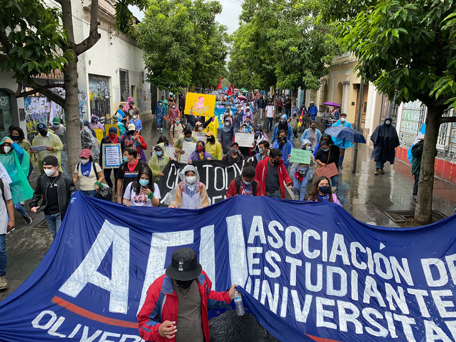 Manifestación por parte de la AEU