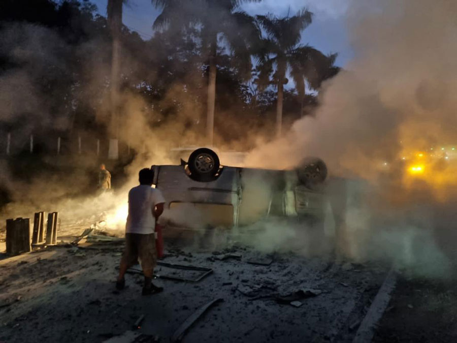 Accidente en autopista Palín-Escuintla