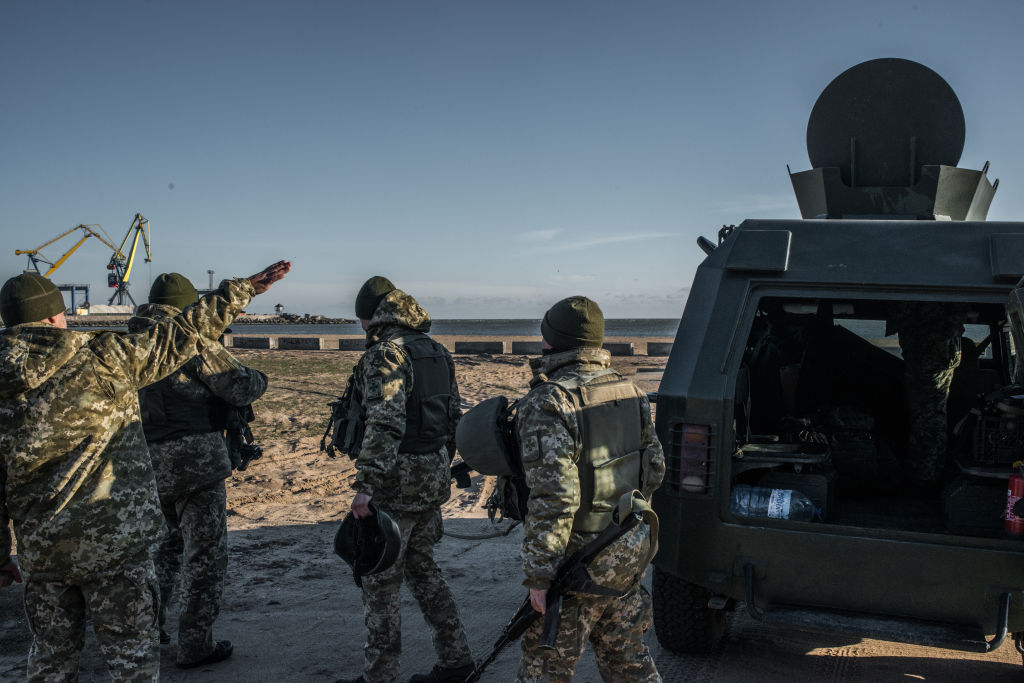 Fuerzas militares de Ucrania en la frontera con Rusia