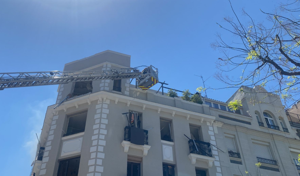 Explosión en edificio de Madrid