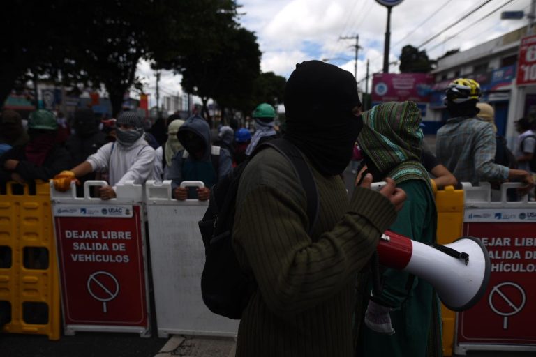 manifestación en la Usac