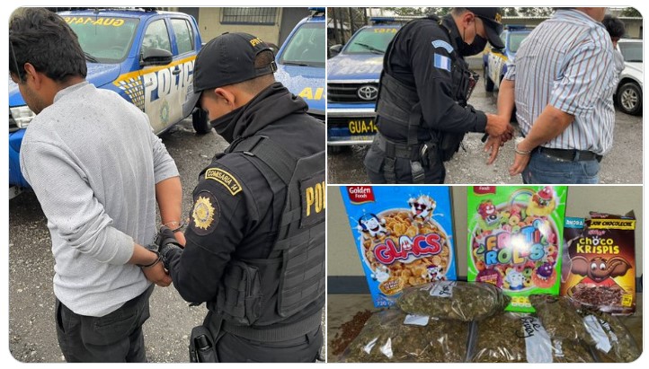 CAPTURADOS POR TRASLADAR DROGA EN CAJA DE CEREALES